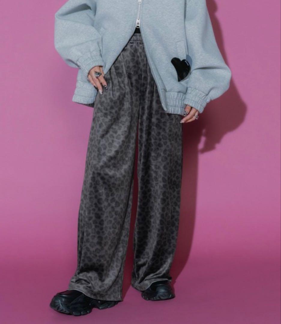 ジーナシス【MIKU企画】リラックスベロアパンツ レオパード