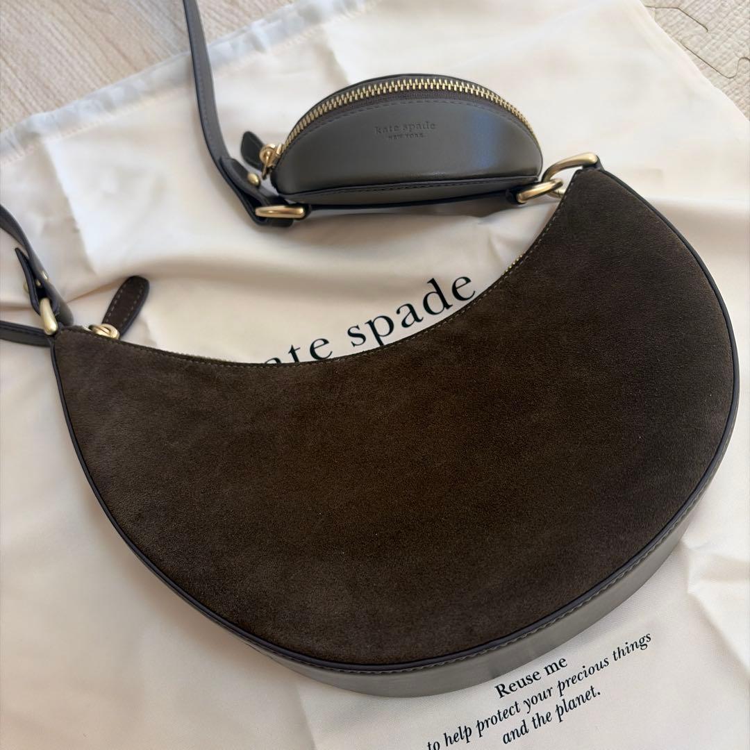 【美品】ケイトスペードケーエスデュオ スエード クロスボディ バッグ