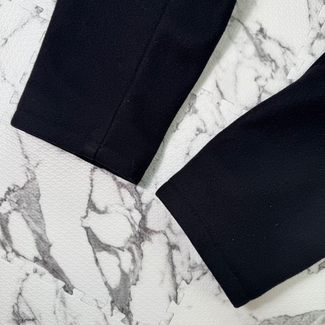 ショット　カーコート　ハーフコート　メルトンウール　ロゴジャガード　比翼仕立て