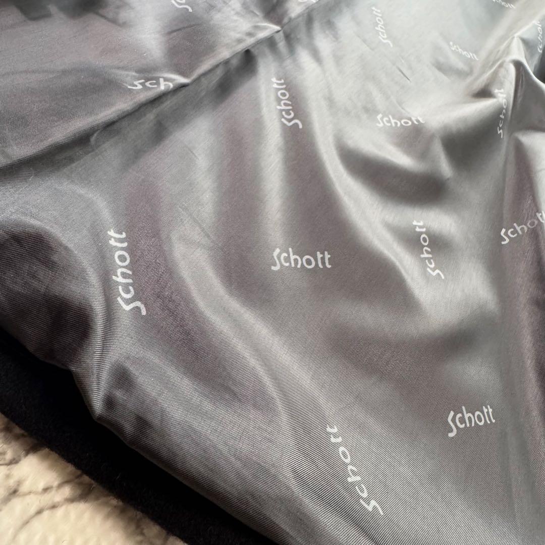 ショット　カーコート　ハーフコート　メルトンウール　ロゴジャガード　比翼仕立て