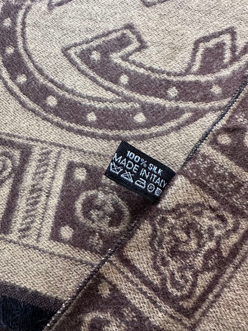 【希少】GUCCI 大判ストール ブラウン ロゴパターン