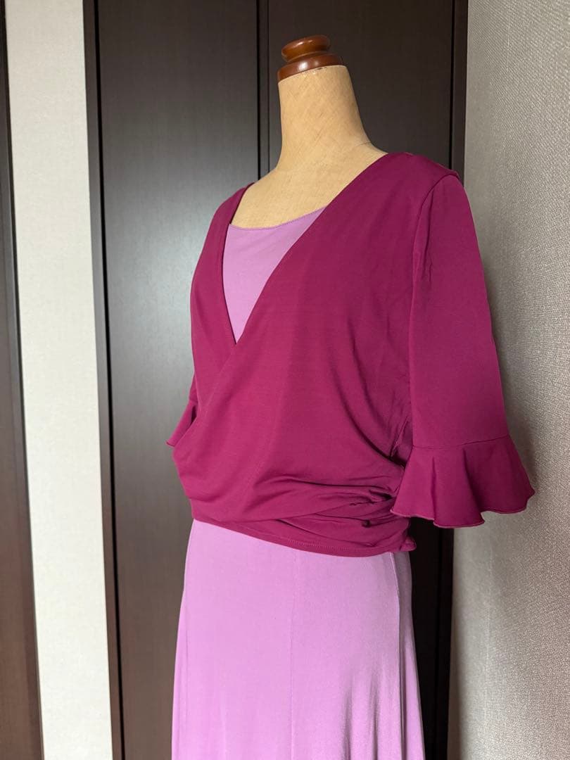 フラメンコ　リバーシブルニットワンピース　黒紫　ボレロセット　アルマフラメンカ