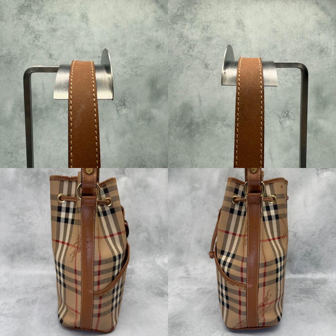 BURBERRYS バーバリー ショルダーバッグ ノバチェック 巾着型 斜め掛け