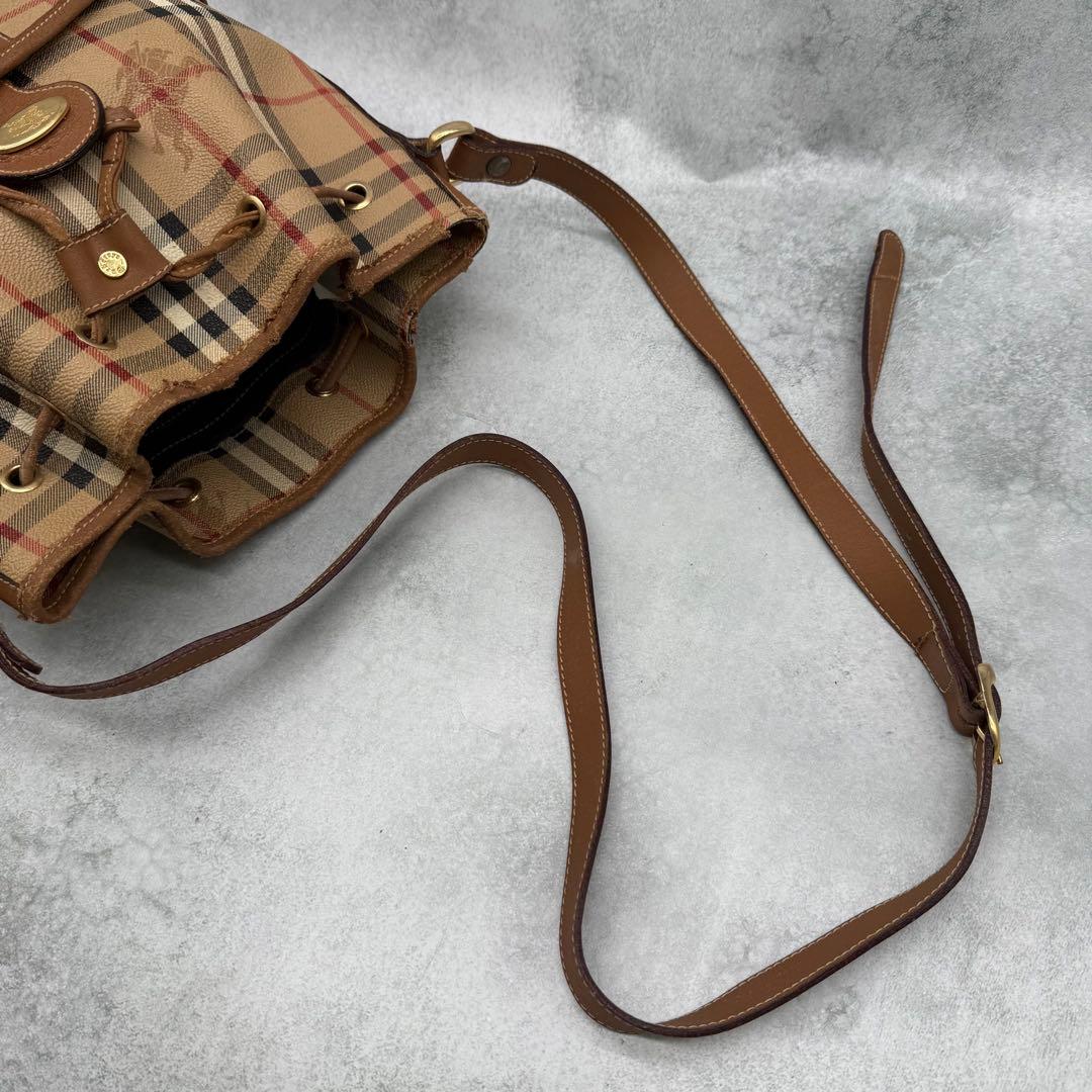 BURBERRYS バーバリー ショルダーバッグ ノバチェック 巾着型 斜め掛け