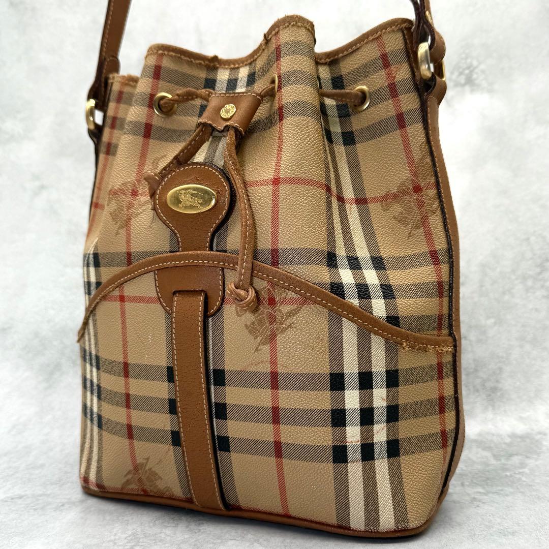 BURBERRYS バーバリー ショルダーバッグ ノバチェック 巾着型 斜め掛け