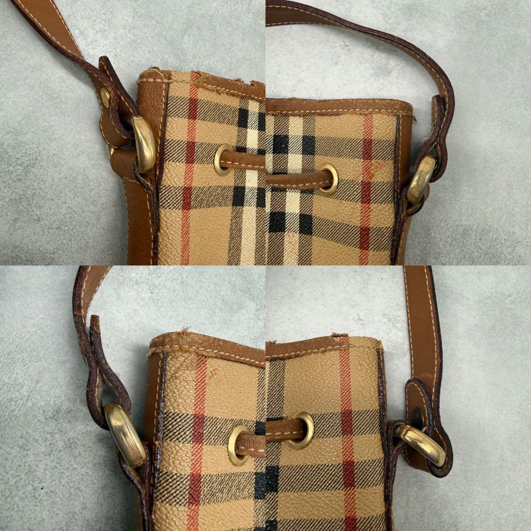 BURBERRYS バーバリー ショルダーバッグ ノバチェック 巾着型 斜め掛け
