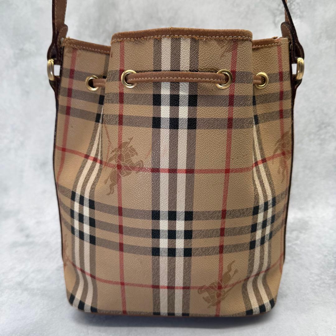 BURBERRYS バーバリー ショルダーバッグ ノバチェック 巾着型 斜め掛け