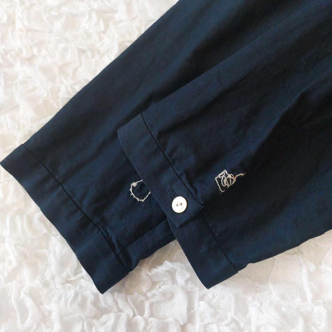 nume ヌメ パラスパレス 総柄 刺繍 ロングワンピース Vネック 七分袖