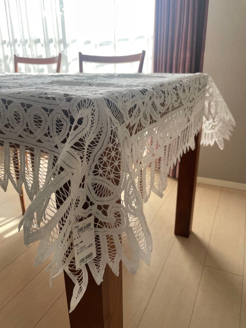 近沢レース　バテンレース　総レース　ホワイトレース　約130×175cm