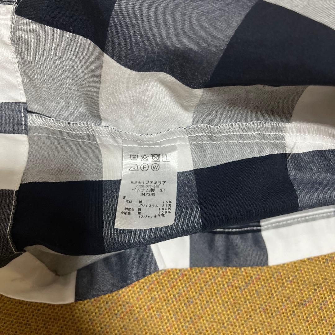 familiar チェック柄 半袖ワンピース 120