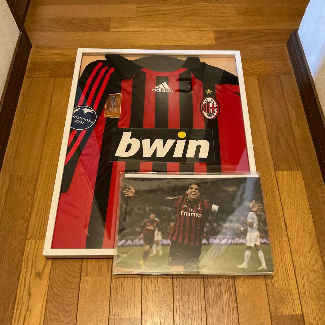 ACミラン カカ 07/08ユニフォーム サイン入りフォト 優勝パッチ