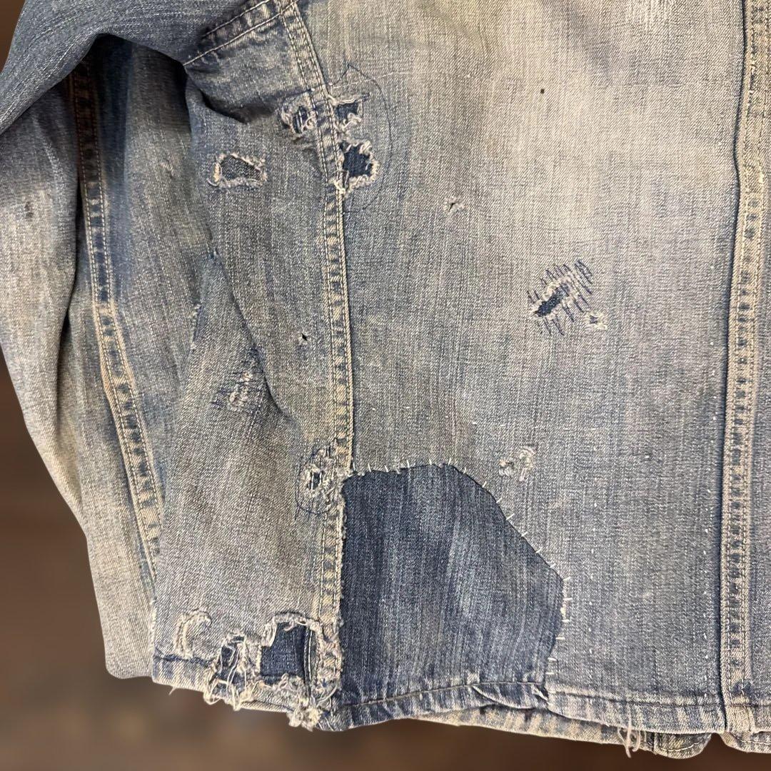 40s 50s Pool's ショート丈デニムカバーオール サイズ大きめ　希少