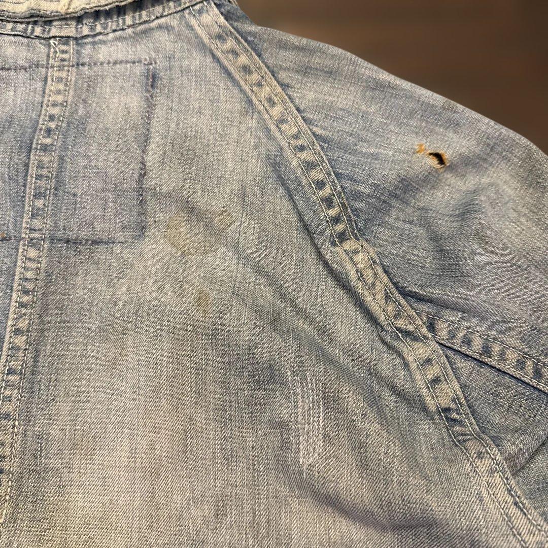 40s 50s Pool's ショート丈デニムカバーオール サイズ大きめ　希少