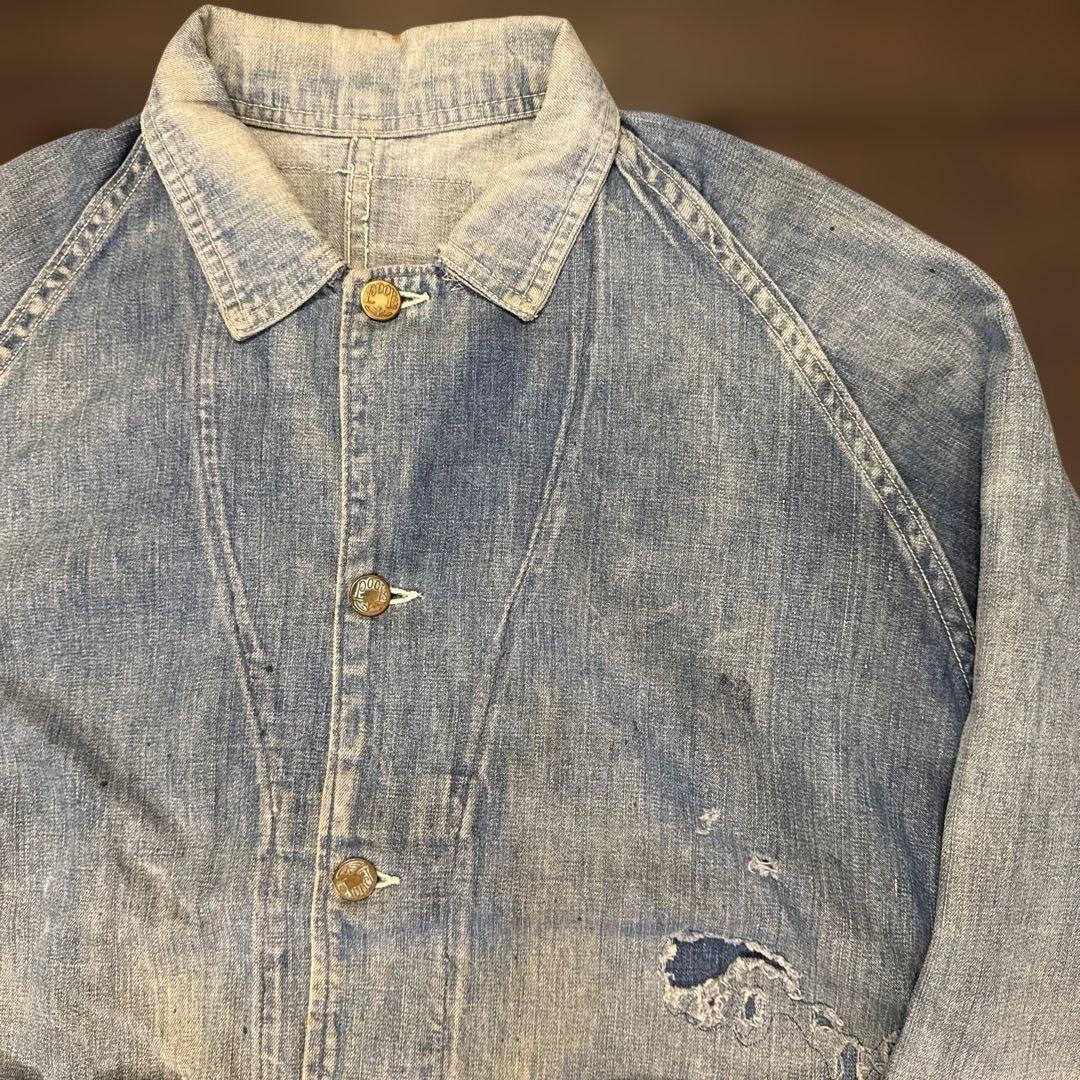 40s 50s Pool's ショート丈デニムカバーオール サイズ大きめ　希少