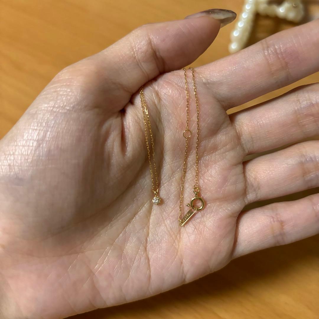 agate アガット　K18ダイヤモンドネックレス（0.05ct）