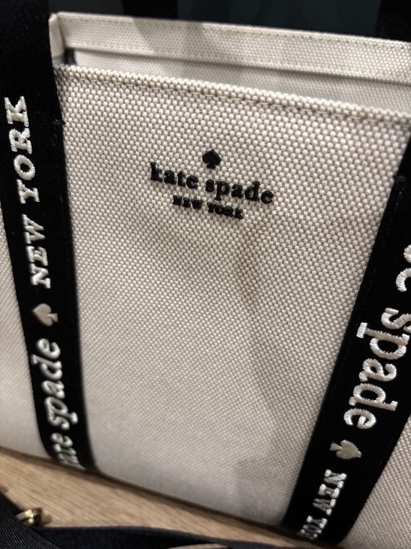 ケイトスペード kate spade キャンバス スモールトート ベージュ