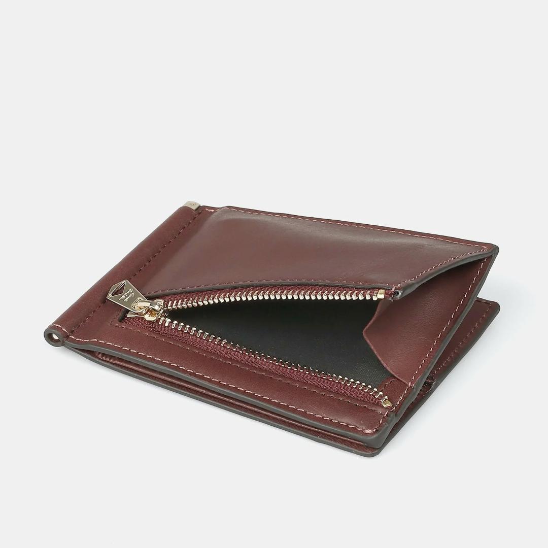 新品 箱付 ポールスミス ステッチハイライト エンボスロゴ マネークリップ 茶