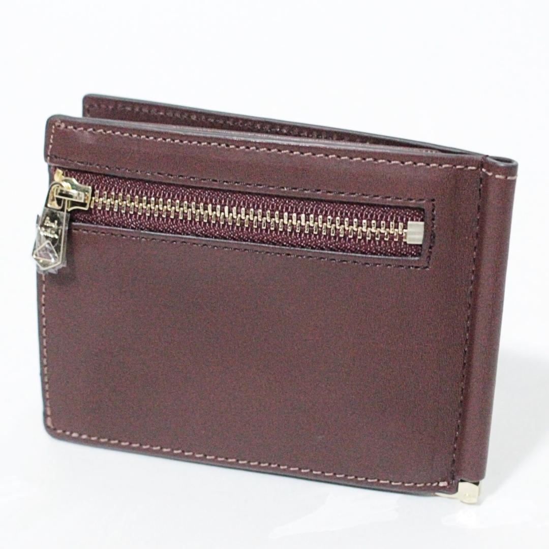 新品 箱付 ポールスミス ステッチハイライト エンボスロゴ マネークリップ 茶