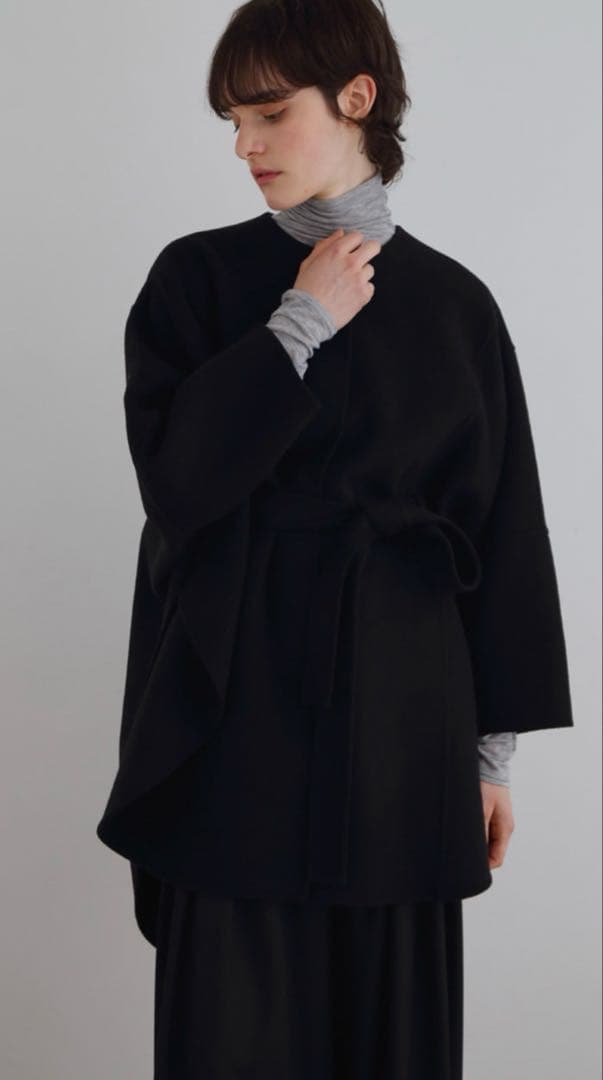 LE PHIL ソフトウールリバーポンチョ ブラック 0サイズ 新品