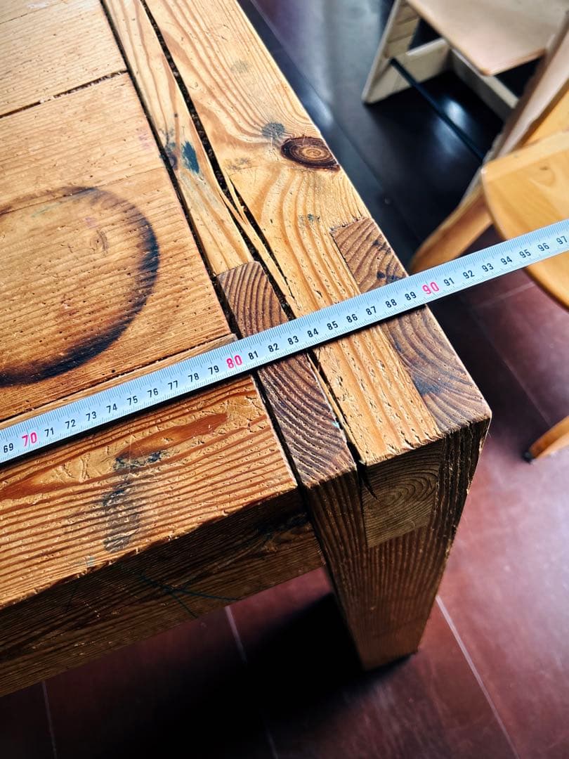 無垢材テーブル　100年以上前の古材　アルプス