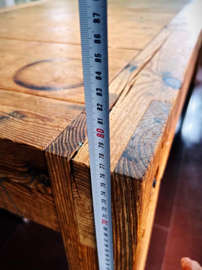 無垢材テーブル　100年以上前の古材　アルプス
