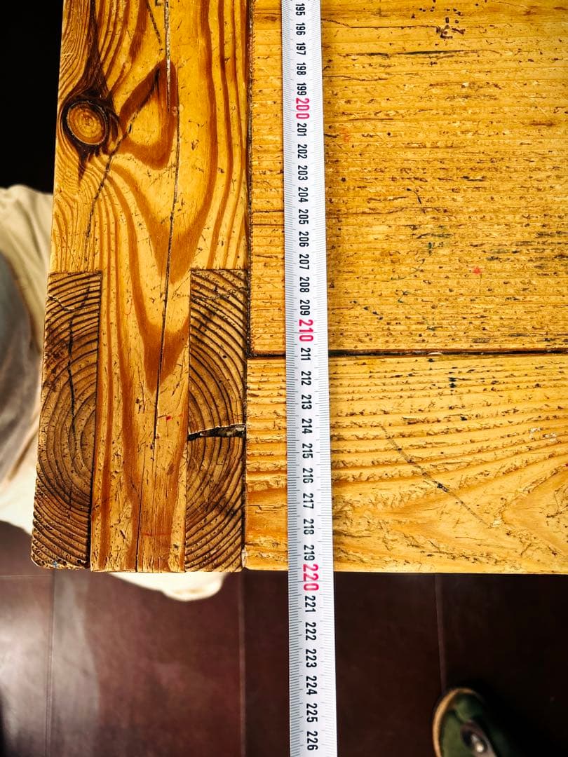 無垢材テーブル　100年以上前の古材　アルプス