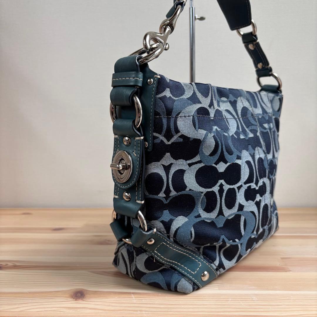 バッグ Coach Signature Shoulder Bag Blue