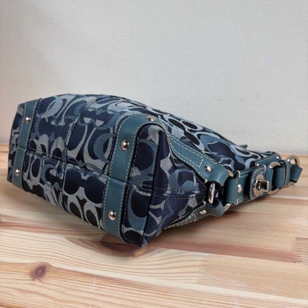 バッグ Coach Signature Shoulder Bag Blue
