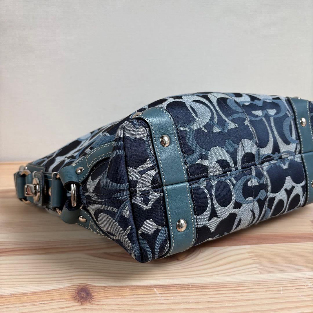 バッグ Coach Signature Shoulder Bag Blue