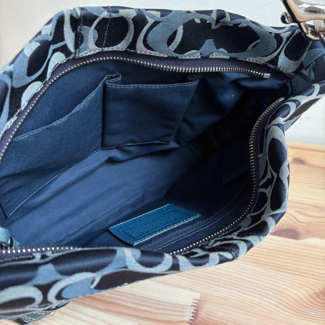 バッグ Coach Signature Shoulder Bag Blue