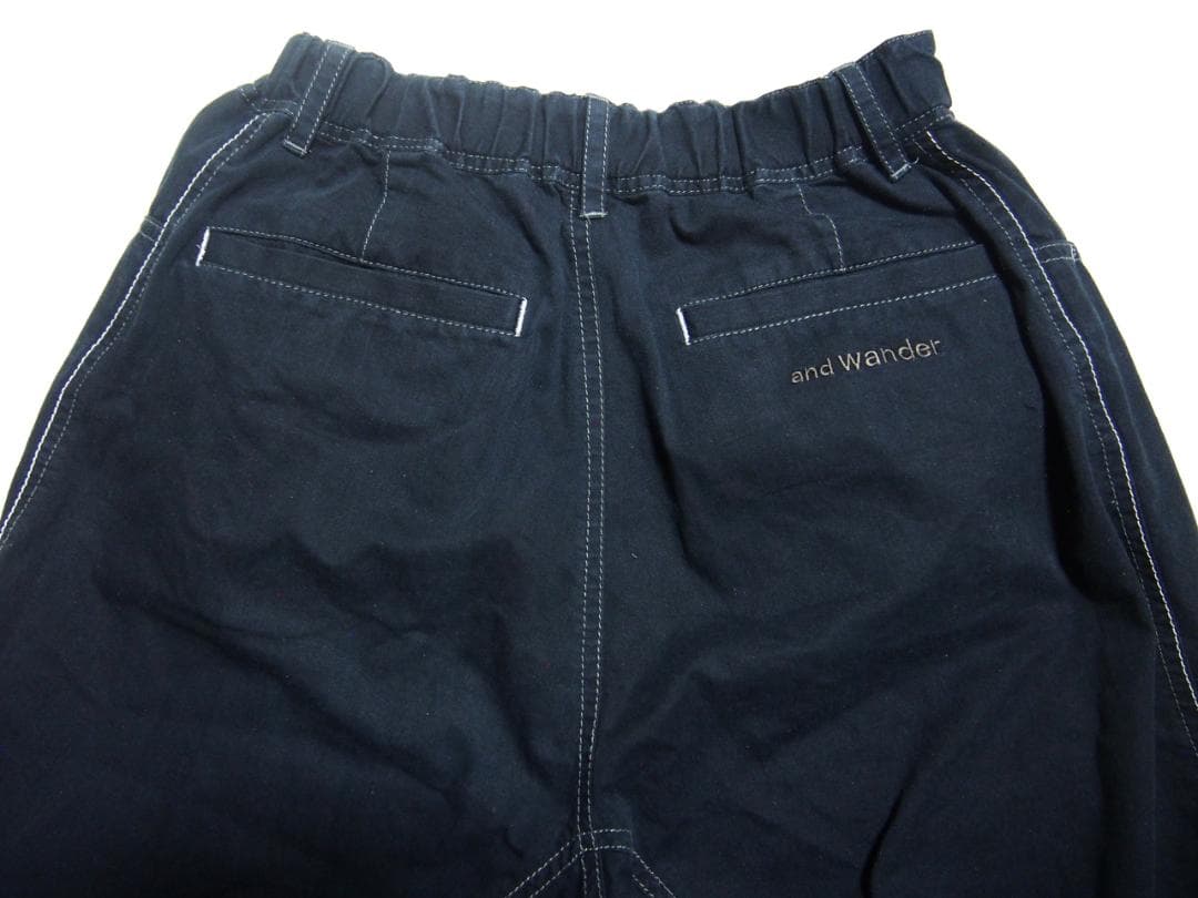 and wander アンドワンダー デニムワイドパンツ WS Black