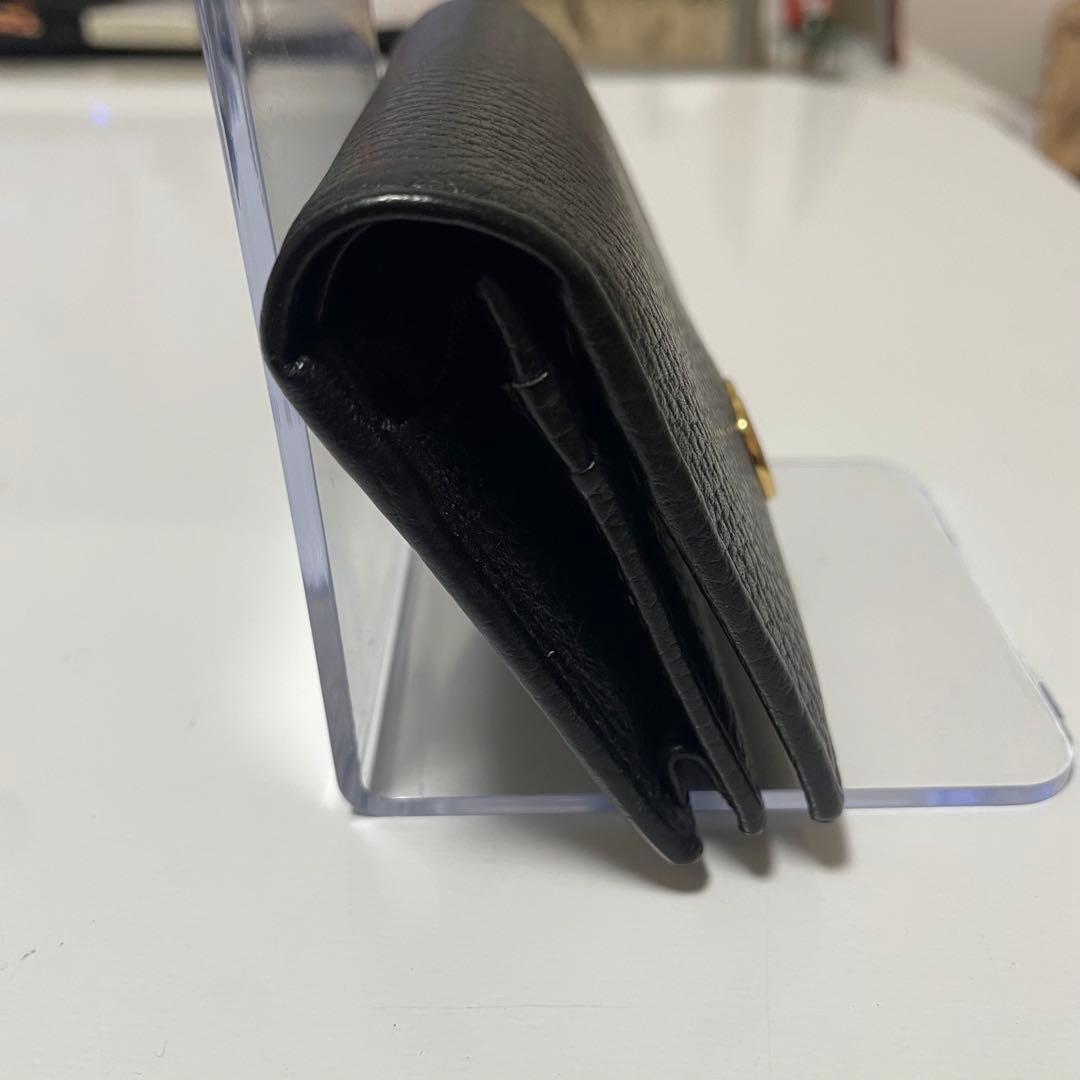 極美品　GUCCI GGマーモント 二つ折り財布 黒 レザー　スモールウォレット
