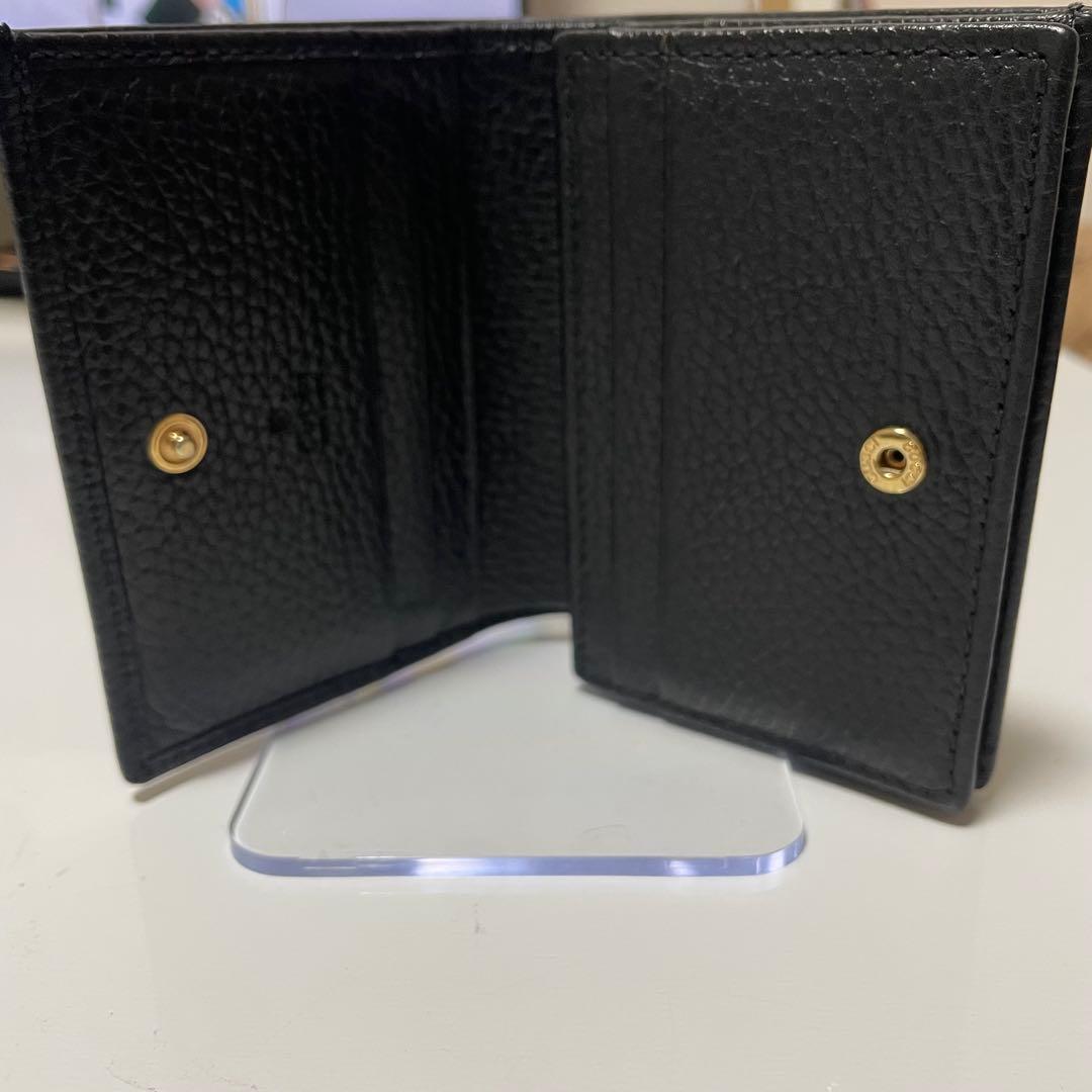 極美品　GUCCI GGマーモント 二つ折り財布 黒 レザー　スモールウォレット