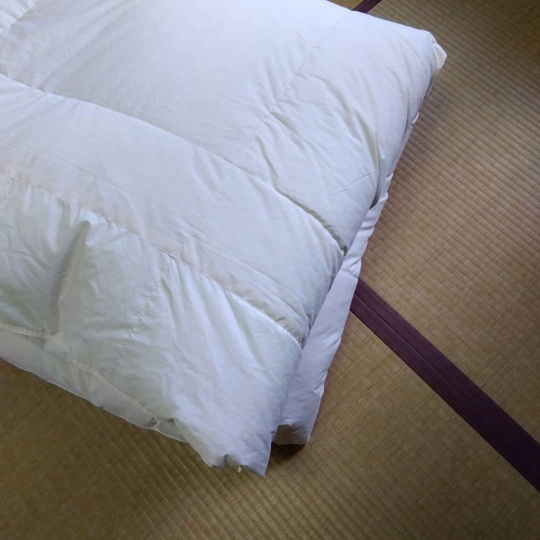 ホワイトマザーグースダウン95% セミダブルサイズ　羽毛掛け布団【美品】