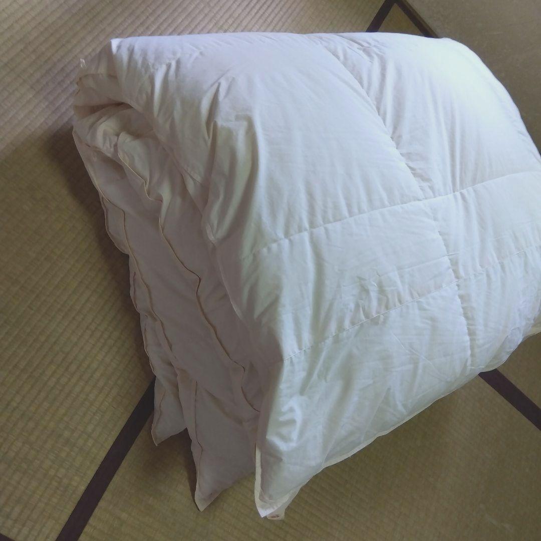 ホワイトマザーグースダウン95% セミダブルサイズ　羽毛掛け布団【美品】