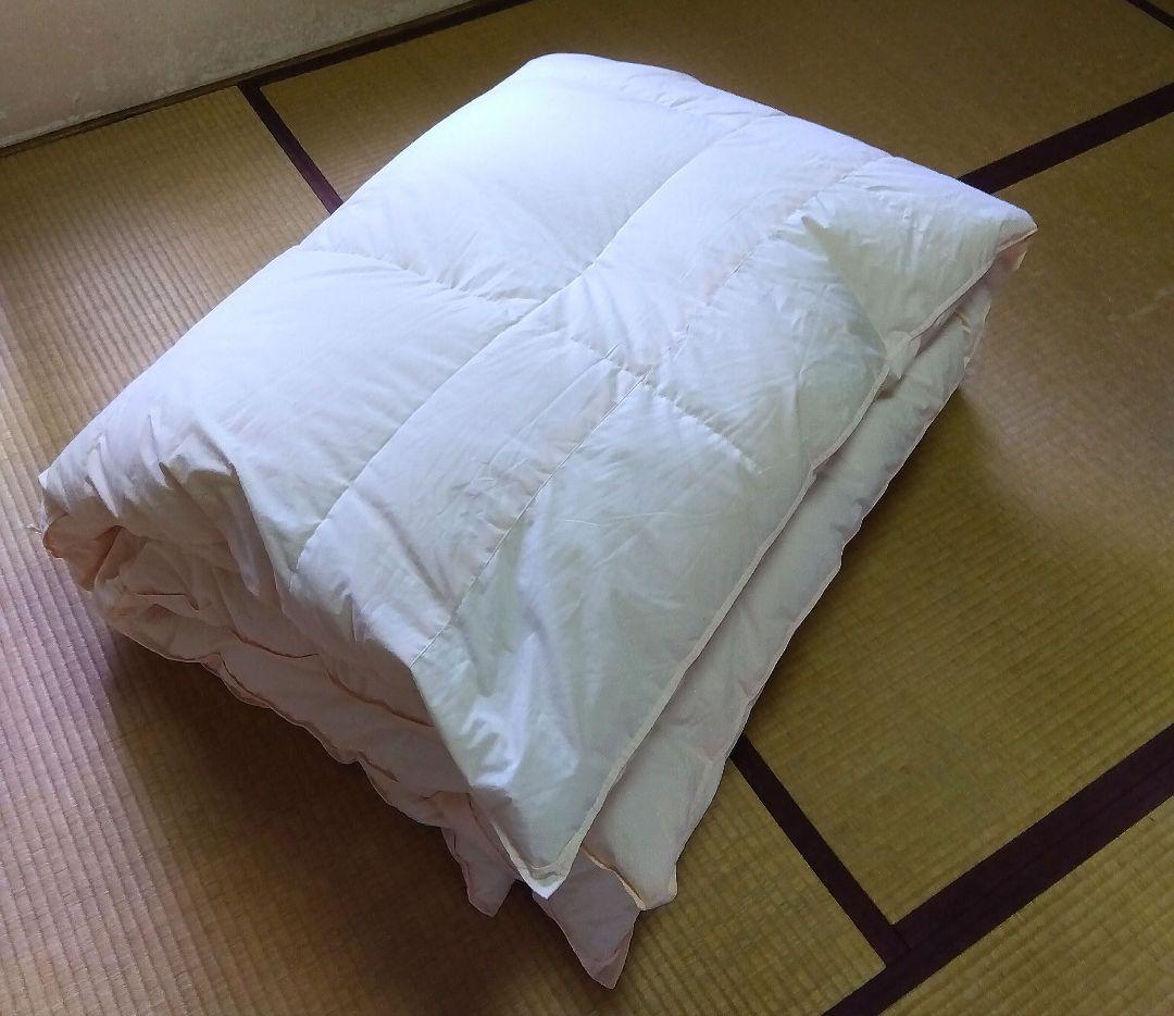 ホワイトマザーグースダウン95% セミダブルサイズ　羽毛掛け布団【美品】