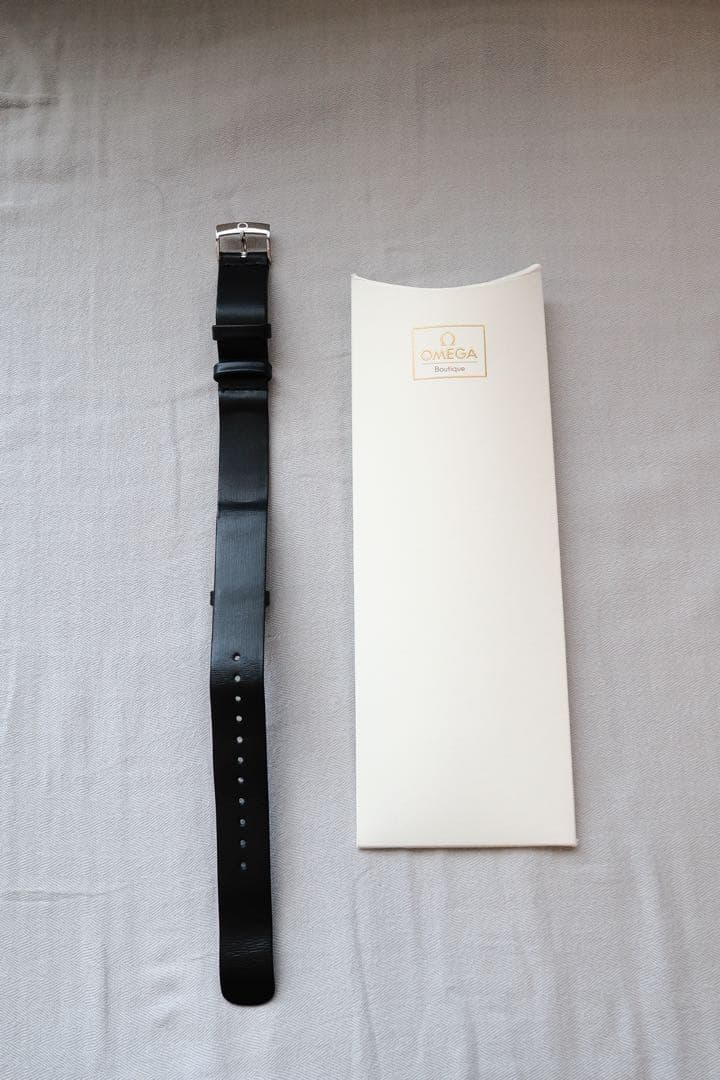 OMEGA オメガ 純正NATOストラップ レザー ブラック ラグ幅18mm