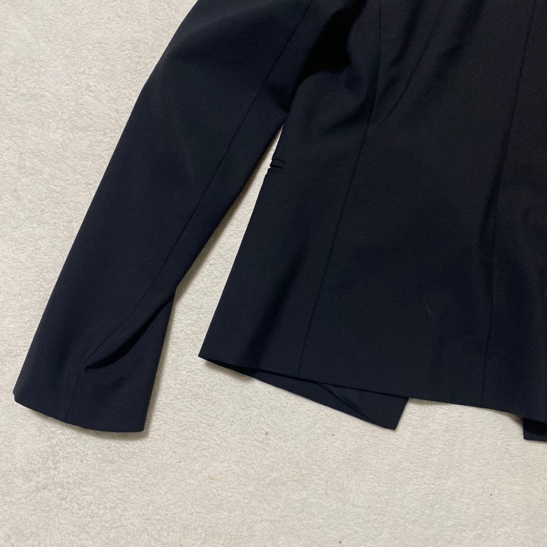 ✨美品✨theory ノーカラージャケット　黒　Tailor Lanai 背抜き