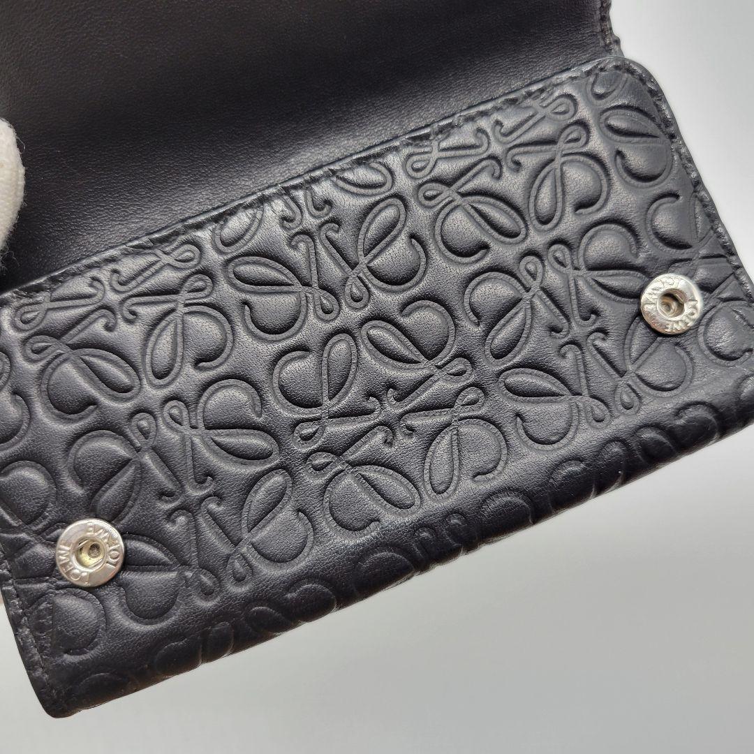 美品✨️ LOEWE 6連 キーケース リピートアナグラム ブラック シルバー