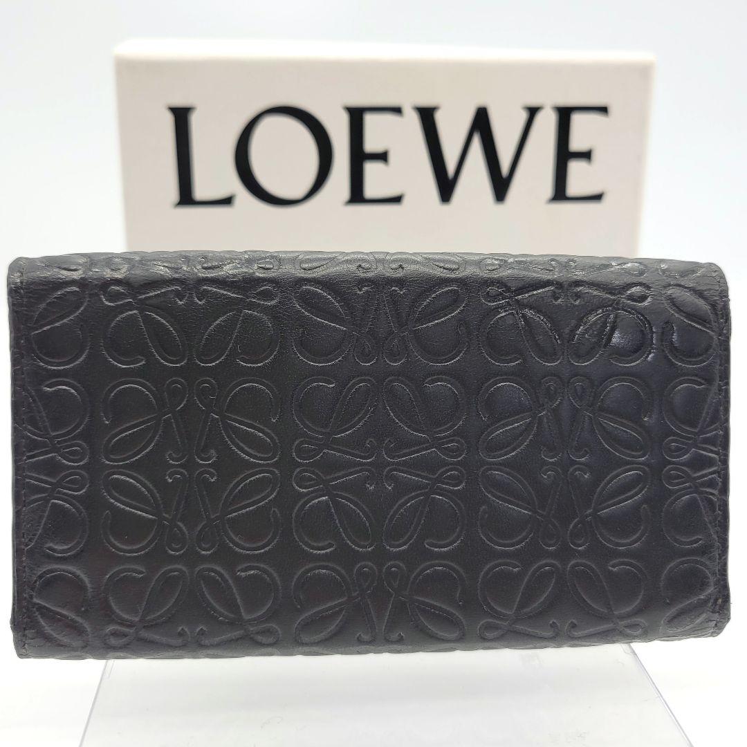 美品✨️ LOEWE 6連 キーケース リピートアナグラム ブラック シルバー