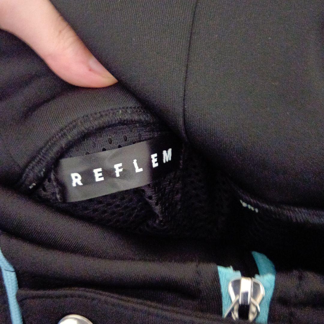 REFLEM/レフレム サイバー切替ハイネックジャージパーカー（黒×水色）