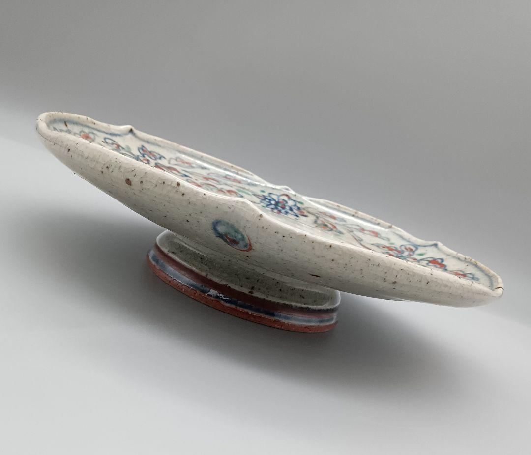 イムサエム 高台皿 器 色絵 現代作家