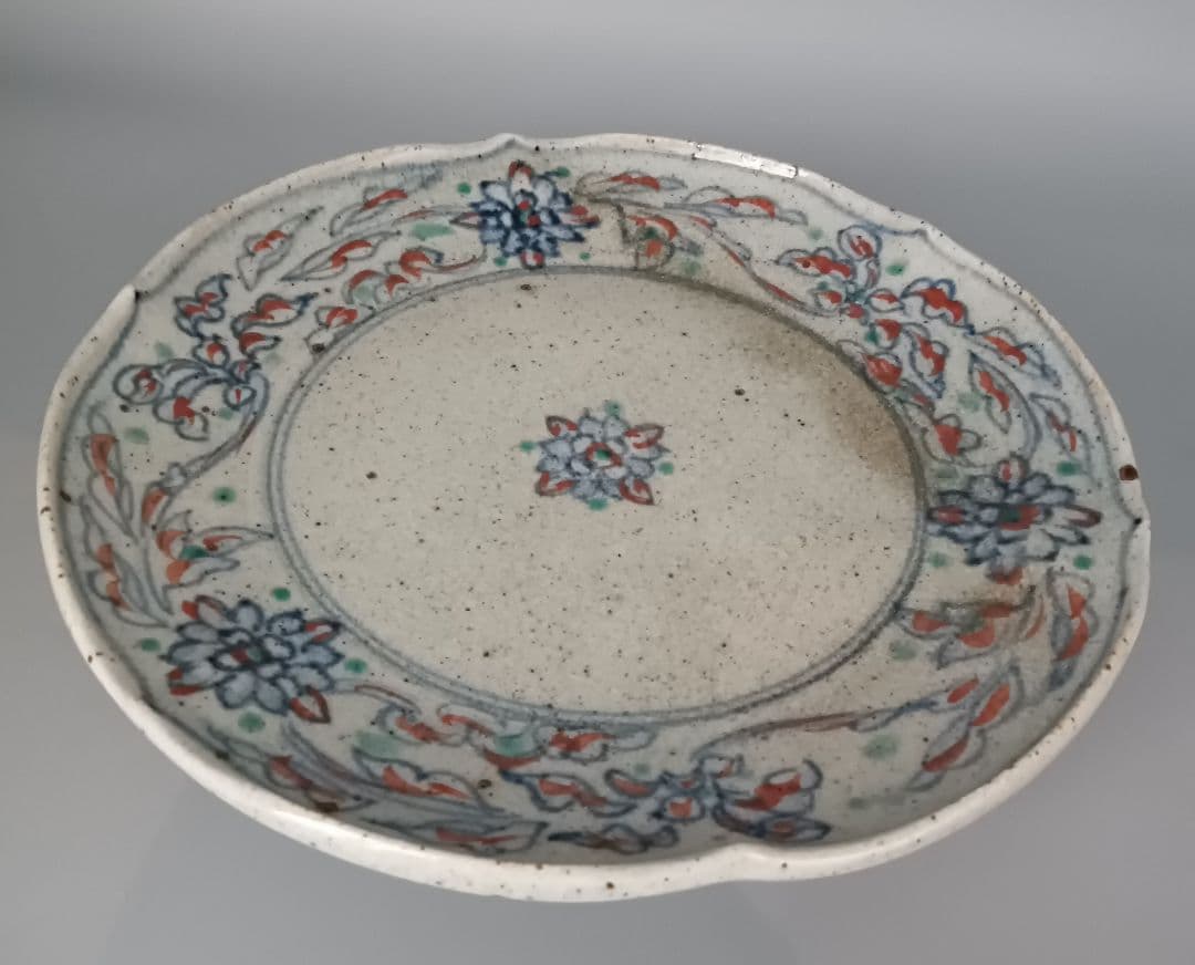 イムサエム 高台皿 器 色絵 現代作家