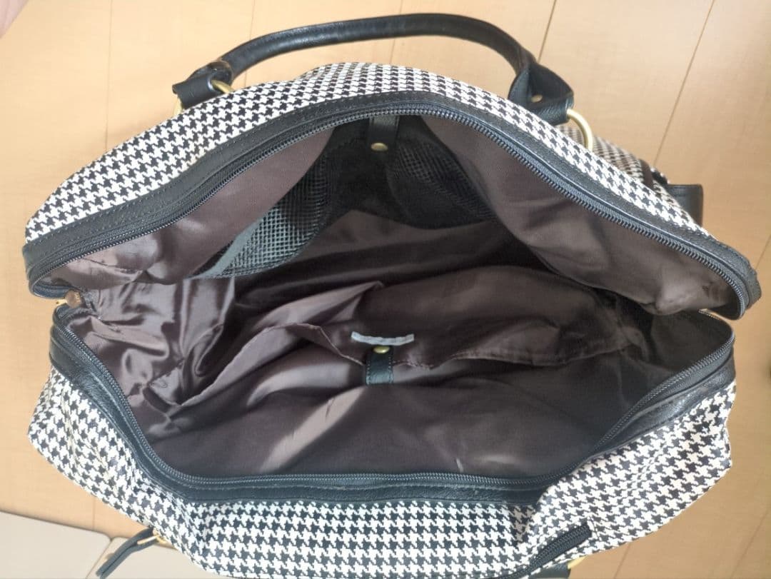 美品☆代官山クロシェット 千鳥格子柄 キャリーバッグ ボストンキャリー