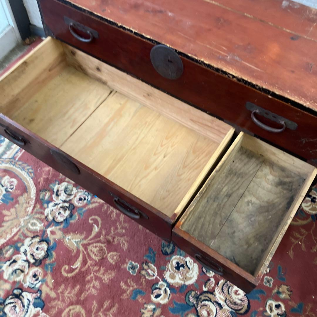 昭和レトロ 古家具 仙台箪笥 4段9杯 引き出し箪笥 和箪笥 ビンテージ 骨董