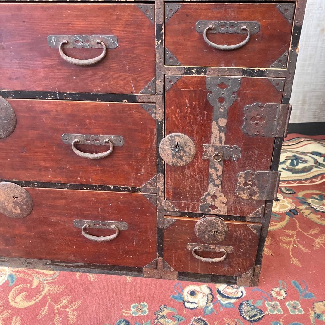 昭和レトロ 古家具 仙台箪笥 4段9杯 引き出し箪笥 和箪笥 ビンテージ 骨董