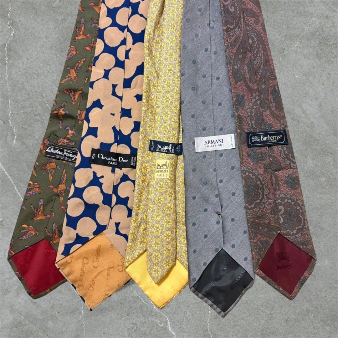ハイブランドネクタイ 50本セット 全てシルク エルメス バーバリー まとめ売り