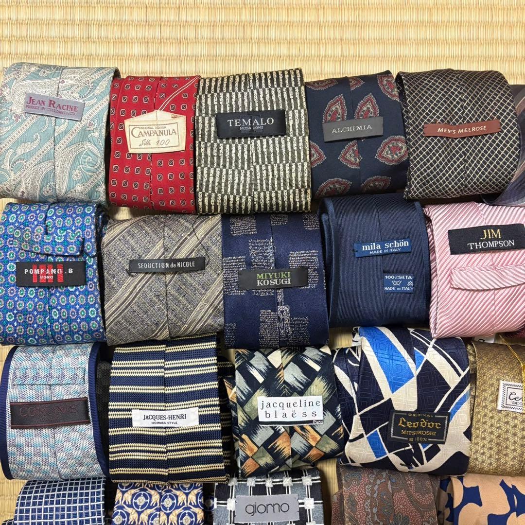 ハイブランドネクタイ 50本セット 全てシルク エルメス バーバリー まとめ売り