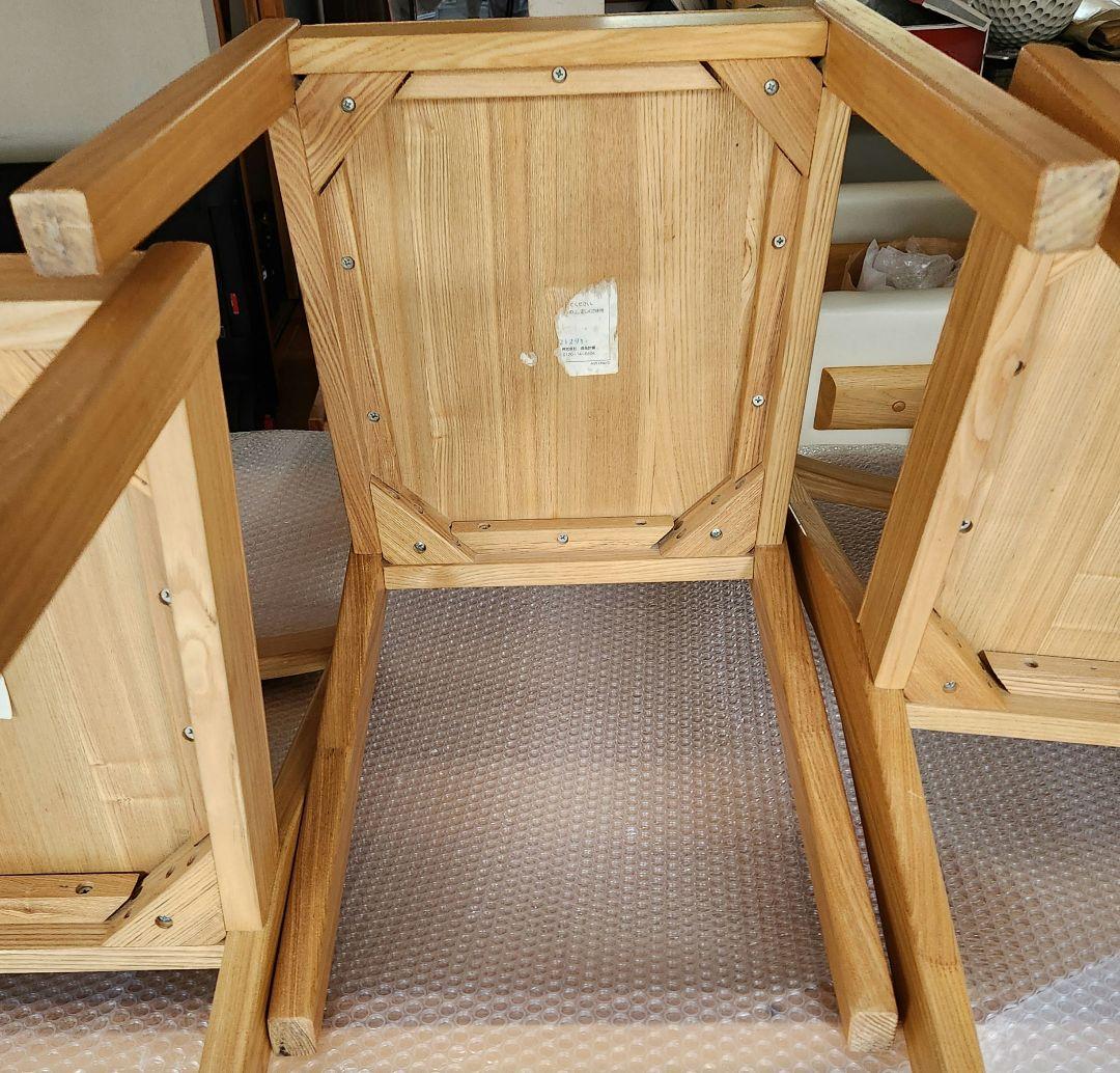 【セット購入②】無印良品★天然木★タモ材★ダイニングチェア4脚セット2脚分★廃盤