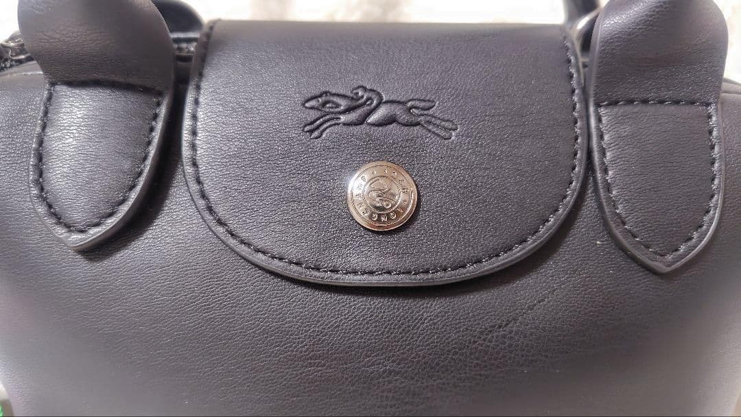 美品 ロンシャン ルプリアージュキュイール XS バッグ 黒 niko∞2525